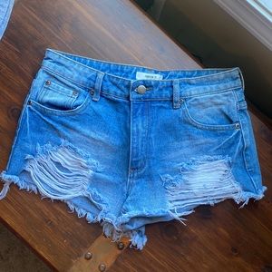 Forever 21 jean distressed denim shorts